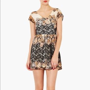 TopShop Floral Lace Babydoll Dress Size 4